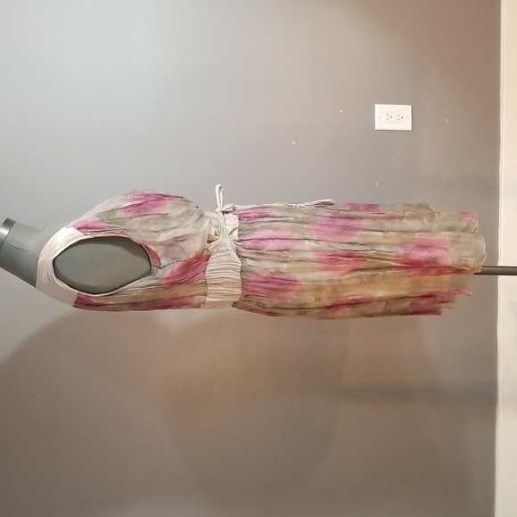 Floral dress.  No label.  Guessing size 7 rose brown - Picture 4 of 11